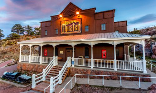 Plaza Theatre at dusk at the Royal Gorge Bridge & Park. March 24, 2015